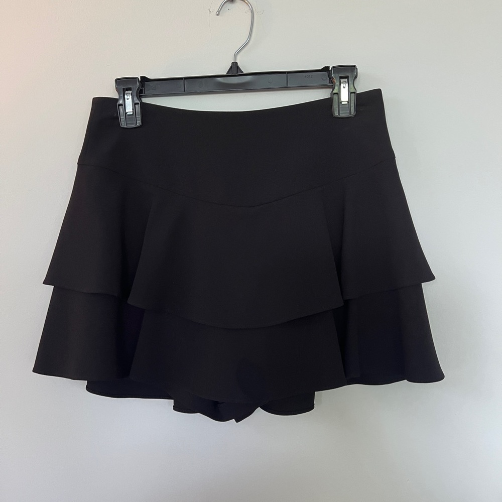 Alice + Olivia Black Layered Skorts